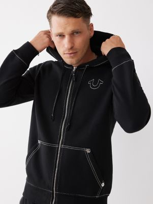 True Religion Men's Classic Logo Zip Up Hoodie