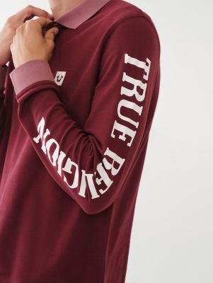 True Religion Logo Burgundy T Shirt Size XL Large Pullover Short Sleeve