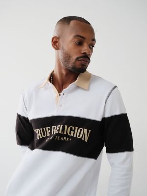 TRUE RELIGION LOGO RUGBY SHIRT BLACK-