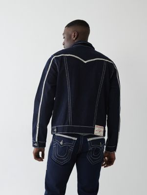 JIMMY FLATLOCK STITCH DENIM JACKET着丈66cm