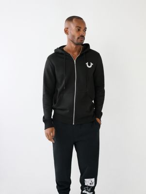 True Religion Arm Tape Logo Zip Hoodie