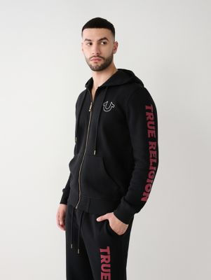 True Religion Zip Up Hoodie - Y2K - Navy Blue/Red 