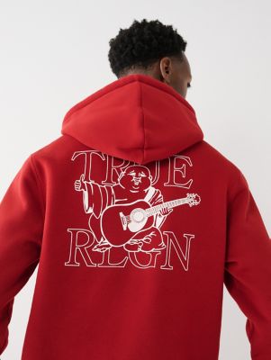 True Religion Men's Logo Monogram Hoodie-Brown - Hibbett