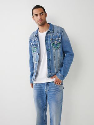 True Religion Men's Monogram Track Jacket, Dress Blue, S at  Men's  Clothing store