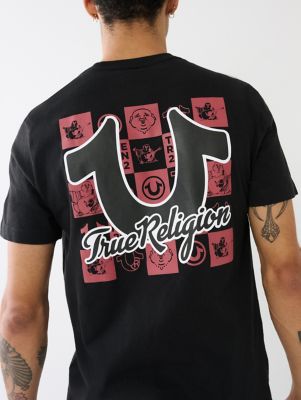 Men's Split Tie Dye Tee | Red/White | Size x Large | True Religion