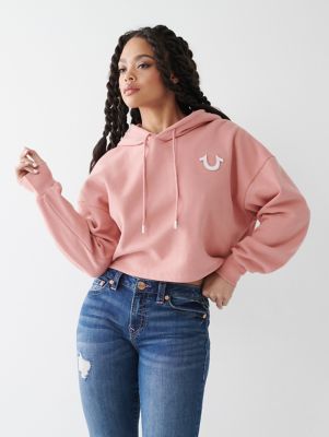 True religion crop online hoodie