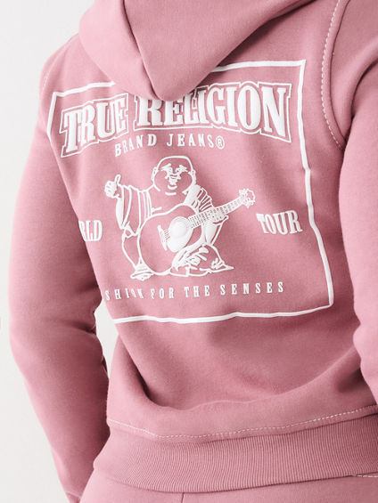 True Religion Big T Full Zip Hoodie Black