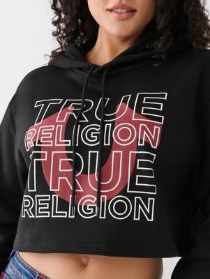 True Religion Logo Hoodie Khaki