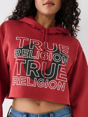 True religion cropped on sale hoodie