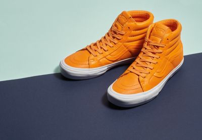 orange leather vans
