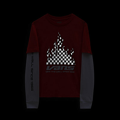 Jungen Reflective Checkerboard Flame Twofer T-Shirt (8-14 Jahre)