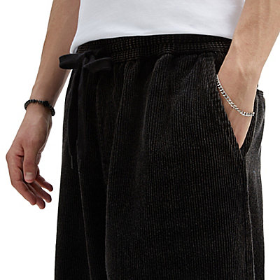 Pantaloni baggy affusolati in velluto a coste con lavaggio acido e vita elasticizzata Range