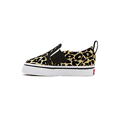 Kleinkinder Flocked Leopard Classic Slip-On Velcro Schuhe (1-4 Jahre)