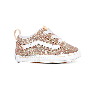 Infant Glitter Skool Crib Shoes (0-1 year) | Pink, Beige | Vans