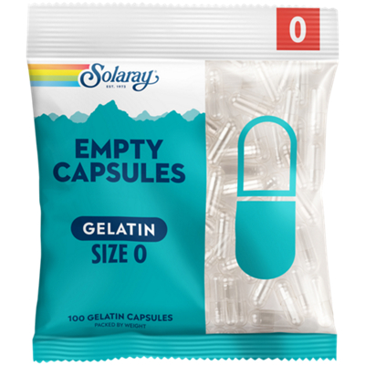 Empty Gelatin Capsules, Size 0 (100 Capsules)