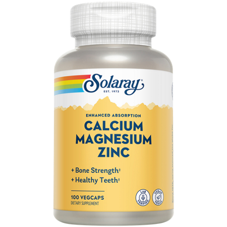 Solaray Calcium Magnesium Zinc capsules front