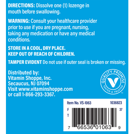 Vitamin B12 Energy Production Support Label