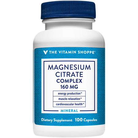 The Vitamin Shoppe Magnesium Citrate Complex 160 MG capsules bottle front