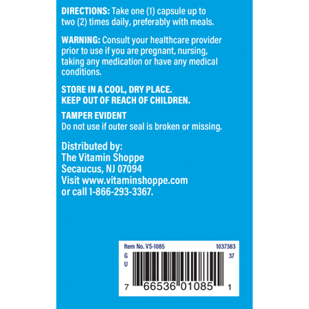 Directions for The Vitamin Shoppe Magnesium Citrate Complex capsules 160 MG