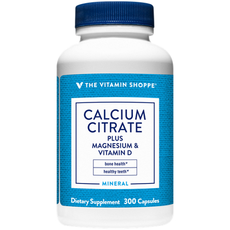 The Vitamin Shoppe Calcium Citrate with Magnesium and Vitamin D capsules view