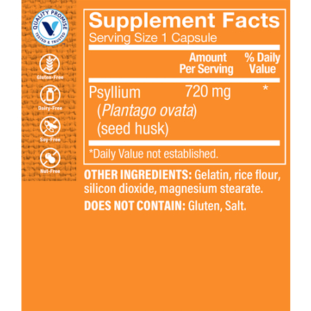 Supplement: Psyllium Husks 720mg for Digestive Health