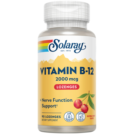 Solaray Vitamin B-12 Lozenges 2000 MCG bottle front