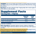 Supplement Facts label for Solaray Zinc Full Range Amino Acid Chelate 50 MG