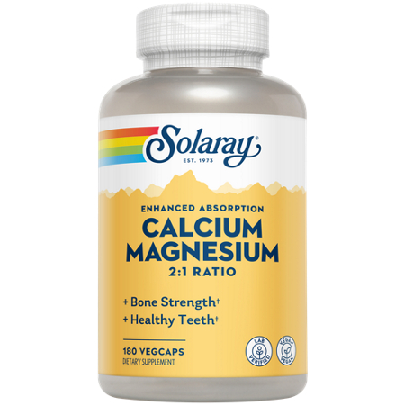Solaray Calcium Magnesium Enhanced Absorption vegcaps front
