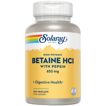 Solaray High Potency Betaine HCL with Pepsin bottle front