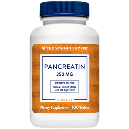 The Vitamin Shoppe Pancreatin tablets 350 MG bottle front