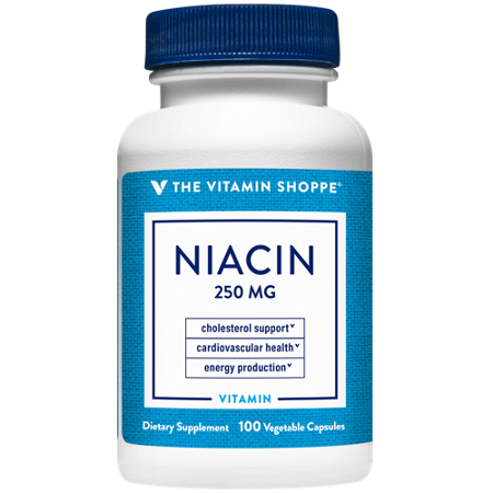 The Vitamin Shoppe Niacin 250 MG capsules bottle front
