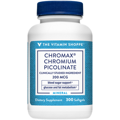 Chromax Chromium Picolinate - Supports Glucose & Fat Metabolism - 200 MCG (300 Softgels)