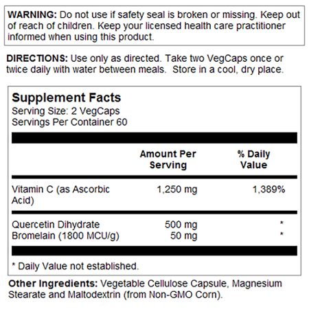 Solaray QBC Plex supplement facts label