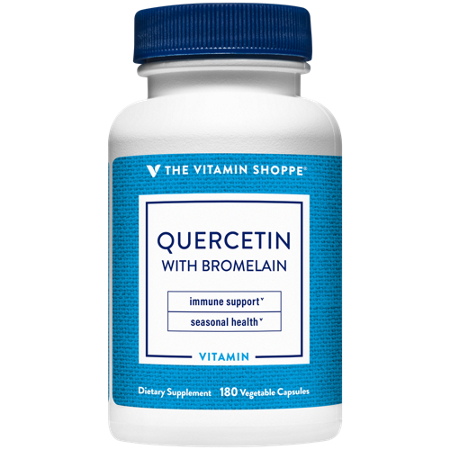 The Vitamin Shoppe Quercetin With Bromelain capsules front