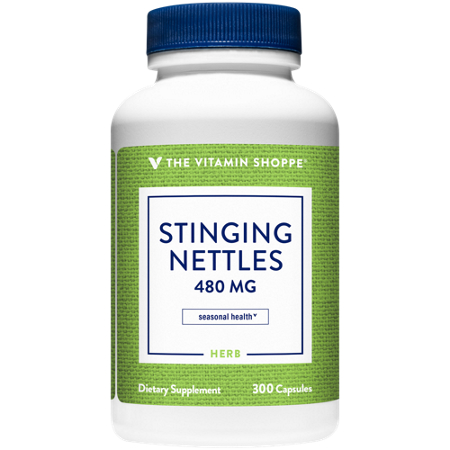 The Vitamin Shoppe Stinging Nettles capsules 480 MG bottle front