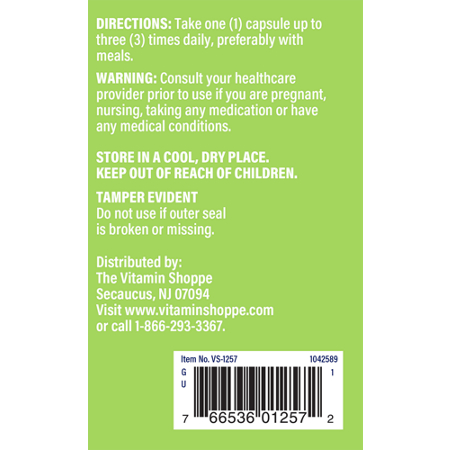 Directions for The Vitamin Shoppe Stinging Nettles 300 capsules 480 MG