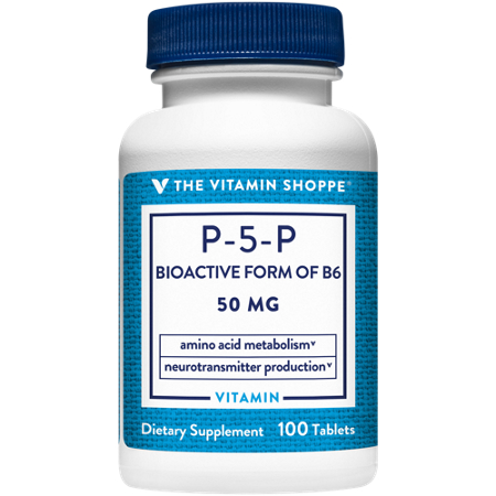The Vitamin Shoppe P-5-P Bioactive Form of B6 tablets 50 MG bottle front