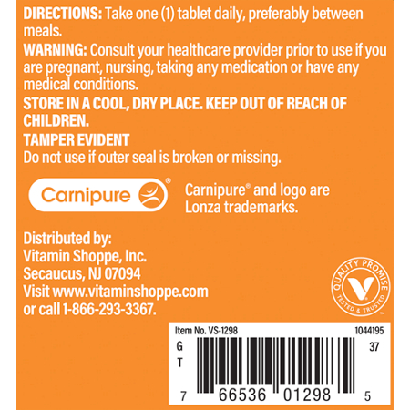 Directions for Carnipure L-Carnitine Amino Acid 500 MG tablets