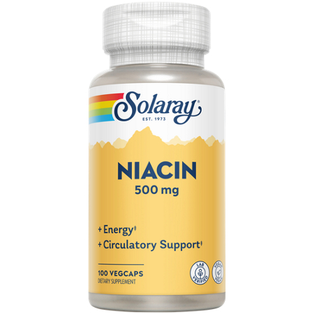 Solaray Niacin 500 mg capsules bottle front