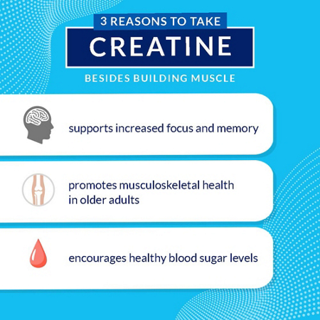 3 reasons to take creatine building muscle focus memory blood sugar
