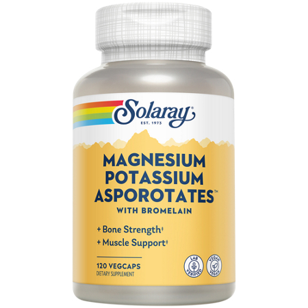 Solaray Magnesium Potassium Asporotates with Bromelain capsules front
