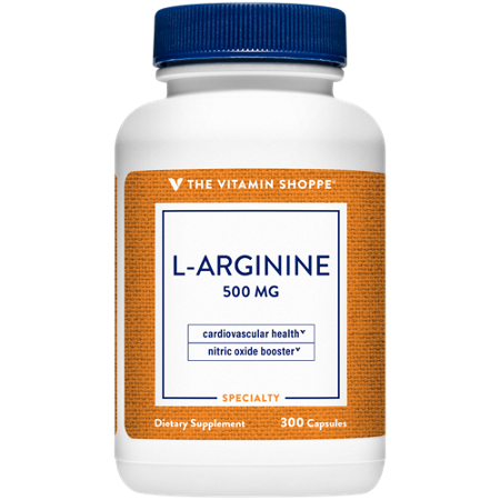 The Vitamin Shoppe L-Arginine capsules 500 MG bottle front