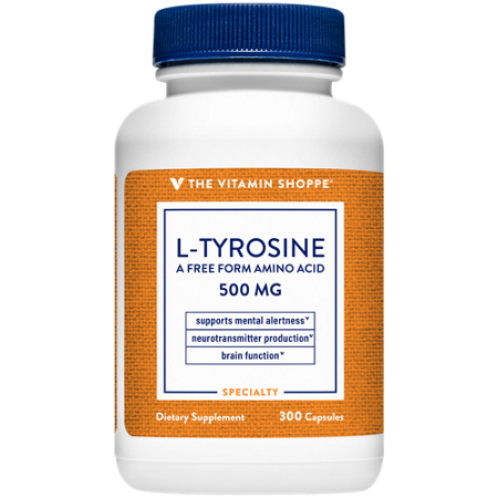 The Vitamin Shoppe L-Tyrosine 500 MG capsules bottle front