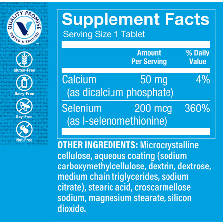 Selenium Supplement: Antioxidant Thyroid Support Label