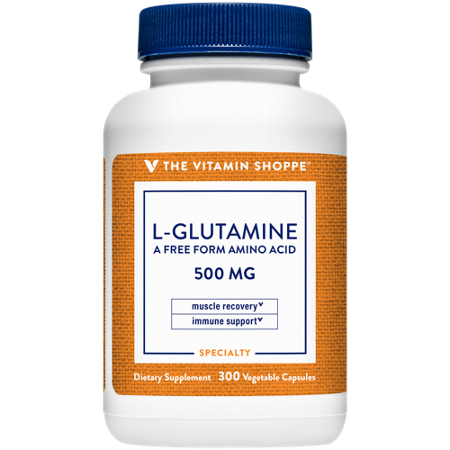 The Vitamin Shoppe L-Glutamine capsules 500 MG bottle front