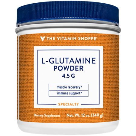 The Vitamin Shoppe L Glutamine Powder 12 oz jar front