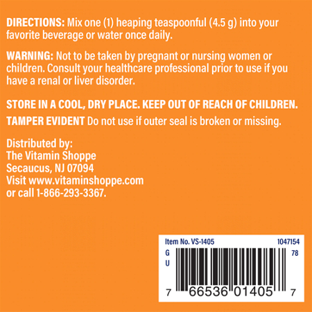 Directions for The Vitamin Shoppe Glutamine Supplements L-Glutamine Powder