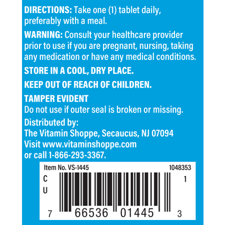 Directions for The Vitamin Shoppe Manganese 10 MG