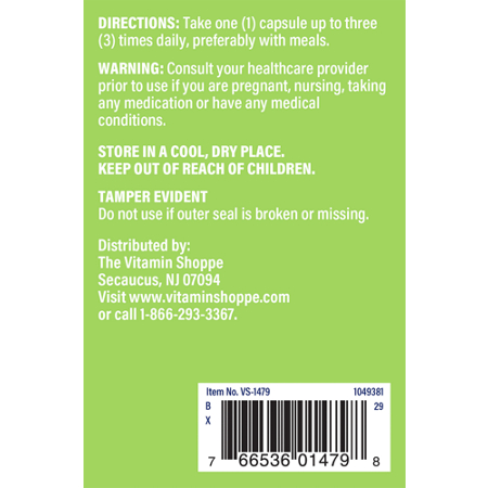 Directions for The Vitamin Shoppe Astragalus Herbal Supplement Capsules 500 MG