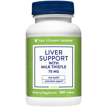 The Vitamin Shoppe Liver Support with Milk Thistle tablets 70 MG bottle front
